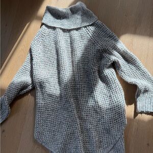 Free People Textured Gray Cowl / Turtle Neck Sweater